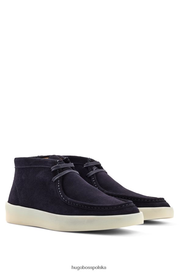 Hugo Boss Zamszowe buty pustynne hugo z fartuchem w kolorze ciemnoniebieskim ciemny niebieski R0X0H64772