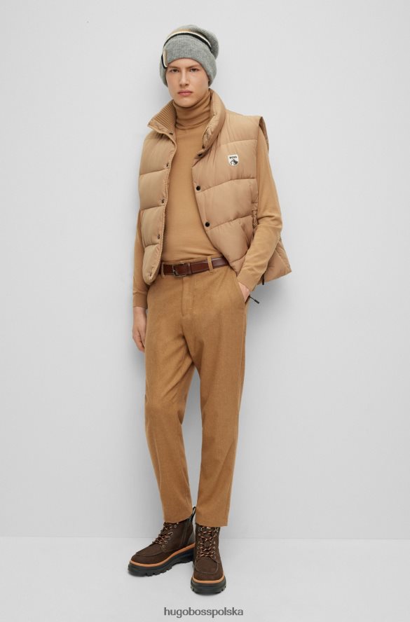 Hugo Boss ciemnobrązowe buty hugo ze skóry nubukowej z wykończeniem z monogramem ciemny brąz R0X0H64859