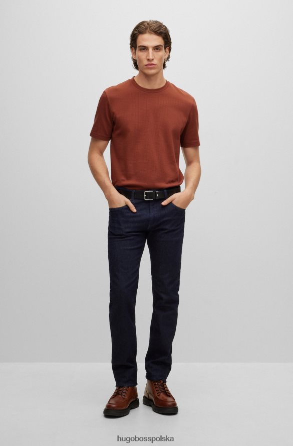 Hugo Boss hugo brązowe sznurowane buty z podciąganej skóry brązowy R0X0H65045