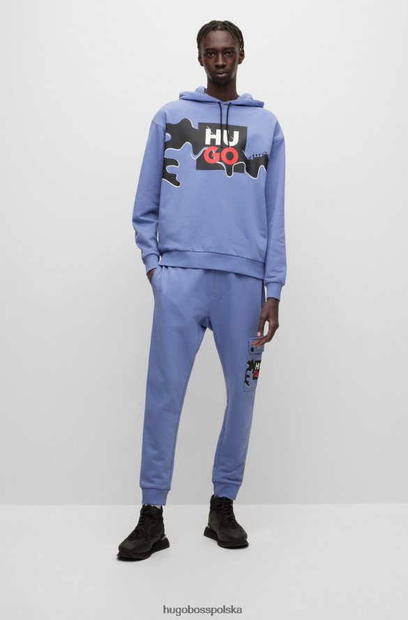 Hugo Boss hugo czarne wysokie buty sportowe z różnych materiałów z gumowanymi detalami czarny R0X0H65031