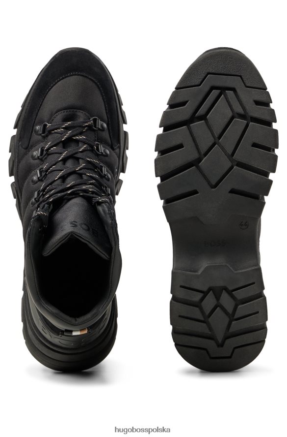 Hugo Boss hybrydowe półbuty hugo ze skóry nappa i zamszu w kolorze czarnym czarny R0X0H64840