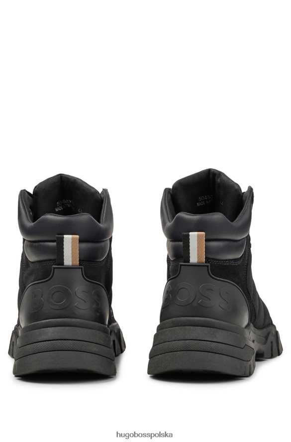 Hugo Boss hybrydowe półbuty hugo ze skóry nappa i zamszu w kolorze czarnym czarny R0X0H64840