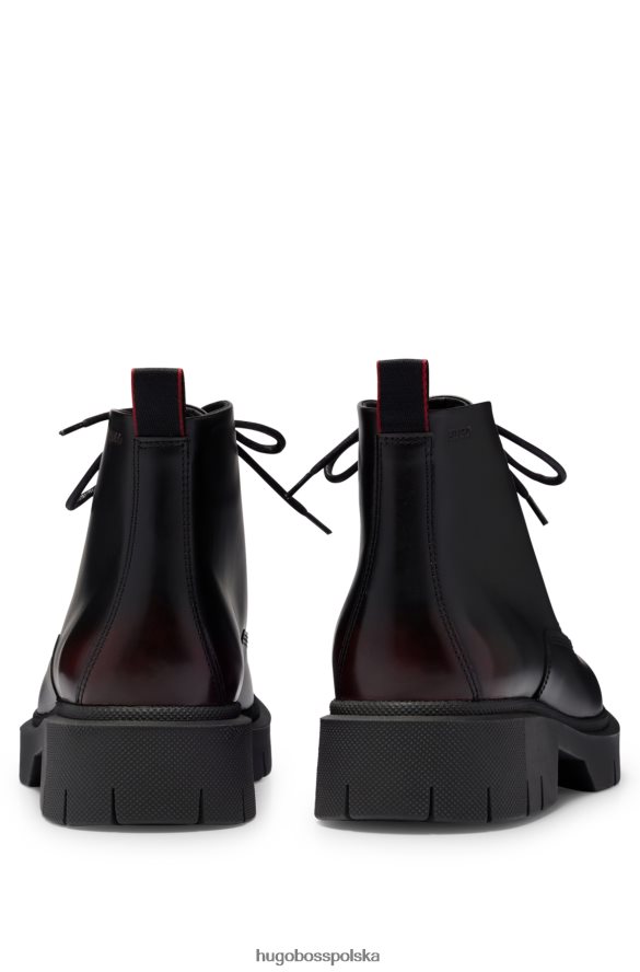 Hugo Boss skórzane półbuty z logo emed i miękką wyściółką czarny R0X0H64901