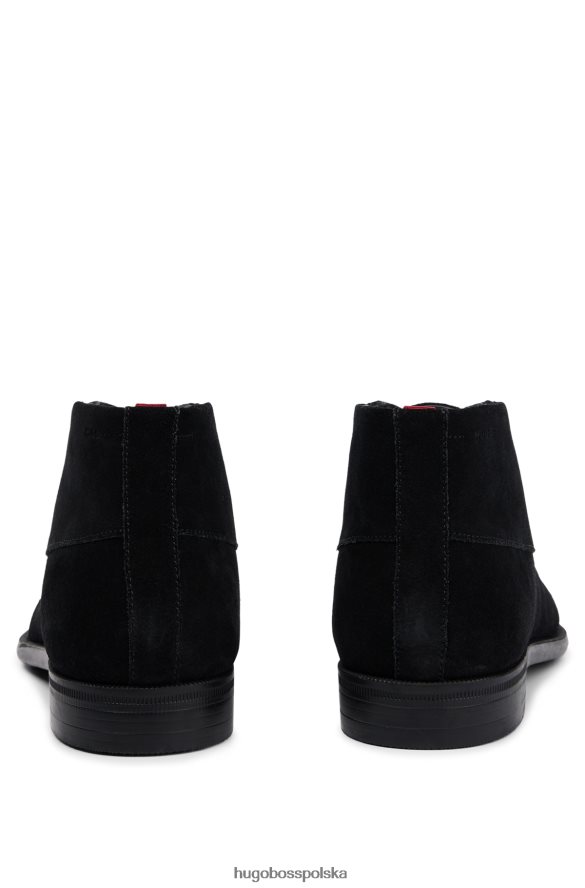 Hugo Boss zamszowe buty pustynne z gumową podeszwą hugo czarne czarny R0X0H64907