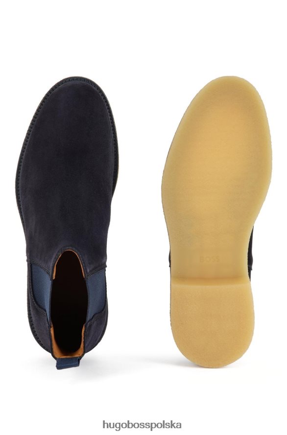 Hugo Boss zamszowy tunel na buty 50460014 ciemnobrązowy ciemnobrązowy/ciemnoniebieski R0X0H6671