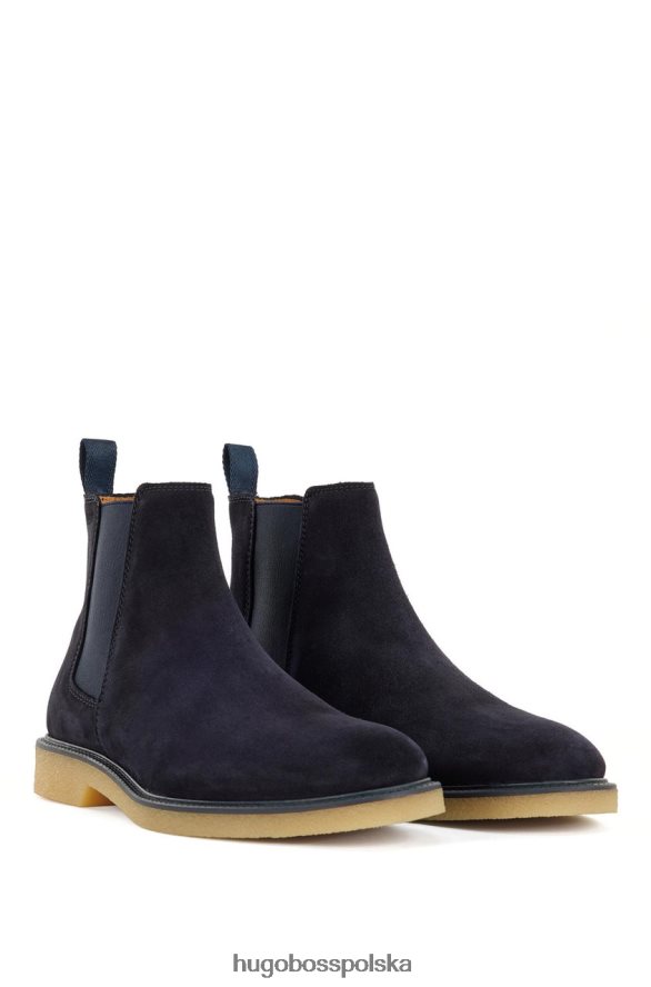 Hugo Boss zamszowy tunel na buty 50460014 ciemnobrązowy ciemnobrązowy/ciemnoniebieski R0X0H6671