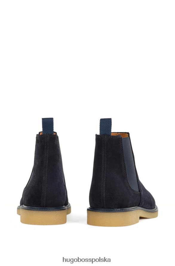 Hugo Boss zamszowy tunel na buty 50460014 ciemnobrązowy ciemnobrązowy/ciemnoniebieski R0X0H6671