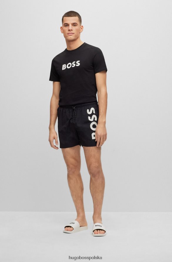 Hugo Boss białe klapki hugo produkcji włoskiej z haftowanym logo biały R0X0H65009