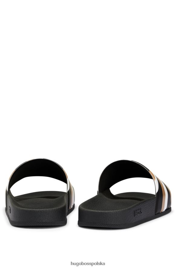 Hugo Boss ciemnoszare klapki z markowym paskiem typu union jack hugo ciemno szary R0X0H64912