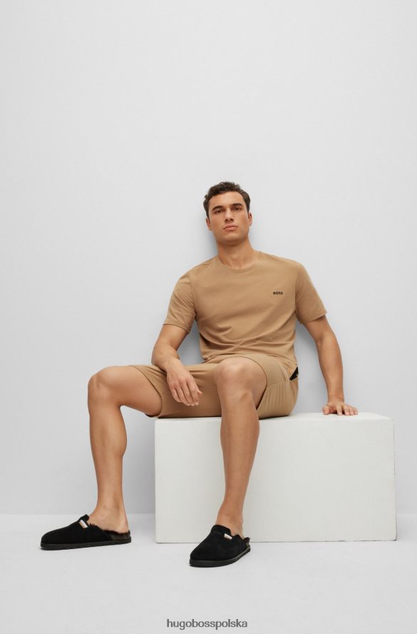 Hugo Boss czarne zamszowe klapki z charakterystycznymi paskami i podeszwą zewnętrzną hugo z pianki EVA czarny R0X0H64885
