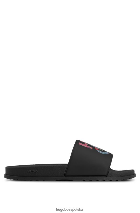 Hugo Boss klapki pcv z nadrukiem jagliona i logo, czarne hugo czarny R0X0H65041