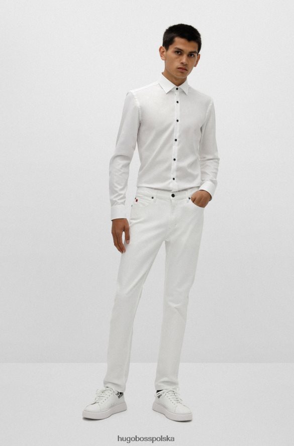 Hugo Boss Białe buty sportowe Hugo z kołnierzykiem z nadrukowanym logo biały R0X0H64990