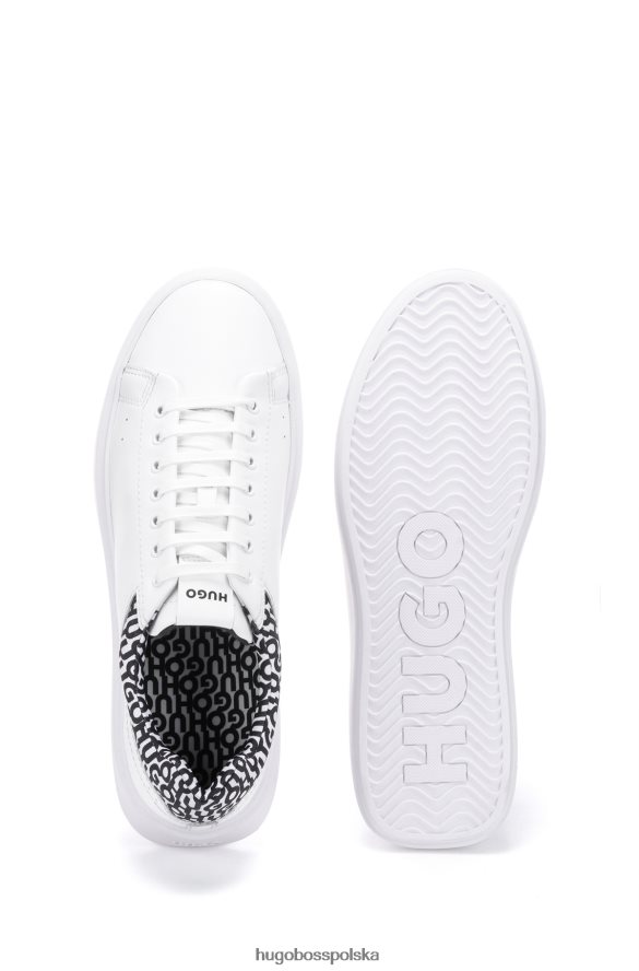 Hugo Boss Białe buty sportowe Hugo z kołnierzykiem z nadrukowanym logo biały R0X0H64990