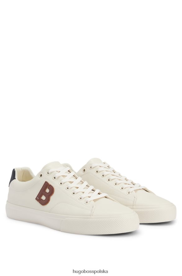 Hugo Boss Białe buty sportowe hugo o niskiej cholewce z kontrastowym detalem „b”. biały R0X0H64662