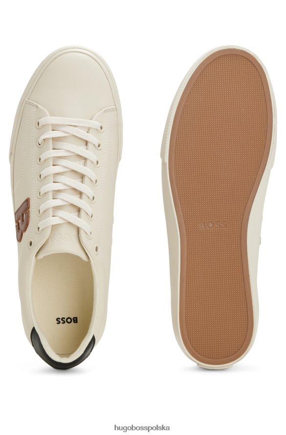 Hugo Boss Białe buty sportowe hugo o niskiej cholewce z kontrastowym detalem „b”. biały R0X0H64662