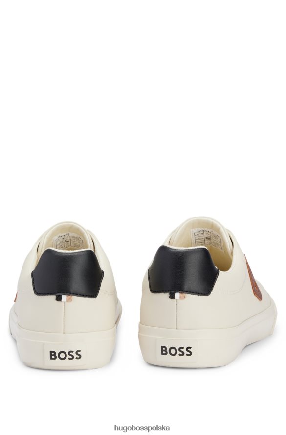 Hugo Boss Białe buty sportowe hugo o niskiej cholewce z kontrastowym detalem „b”. biały R0X0H64662
