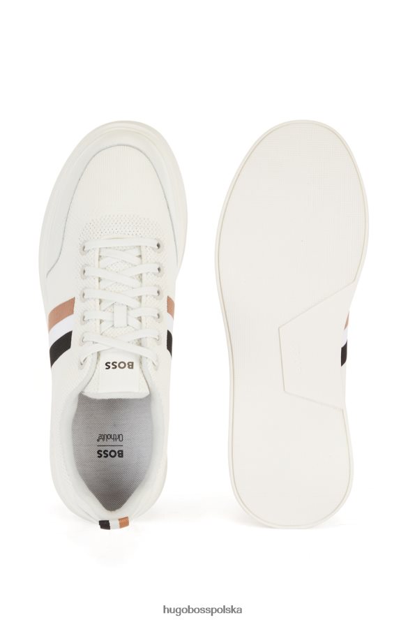 Hugo Boss Białe buty sportowe hugo z podeszwą z charakterystycznym paskiem biały R0X0H64946