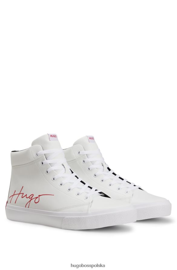 Hugo Boss Białe buty sportowe hugo ze skóry łączonej z odręcznym logo biały R0X0H64982