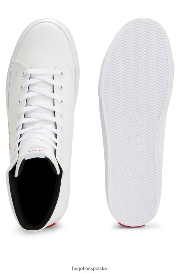 Hugo Boss Białe buty sportowe hugo ze skóry łączonej z odręcznym logo biały R0X0H64982