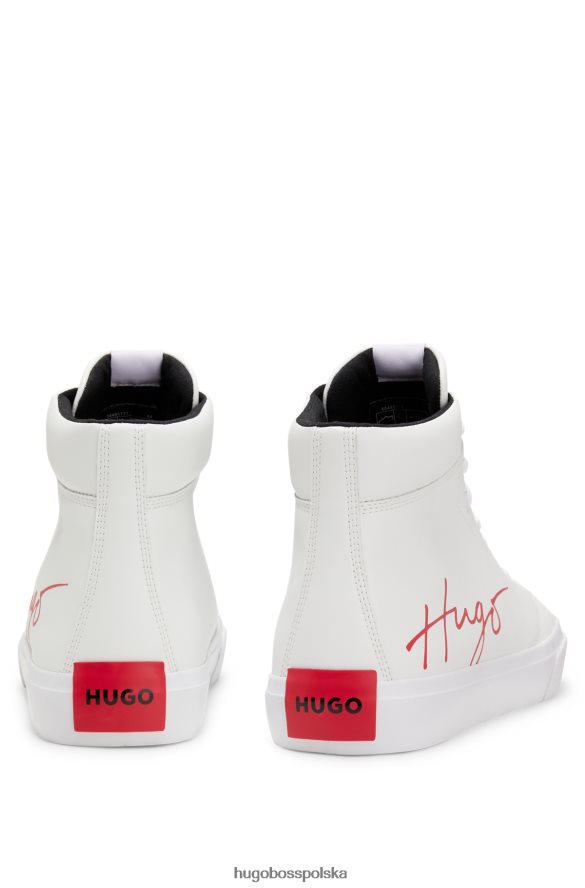 Hugo Boss Białe buty sportowe hugo ze skóry łączonej z odręcznym logo biały R0X0H64982