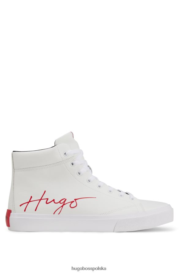 Hugo Boss Białe buty sportowe hugo ze skóry łączonej z odręcznym logo biały R0X0H64982