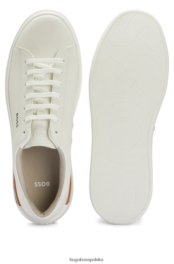 Hugo Boss Białe buty sportowe typu cupsole z charakterystycznym paskiem na obcasie, białe hugo biały R0X0H64835