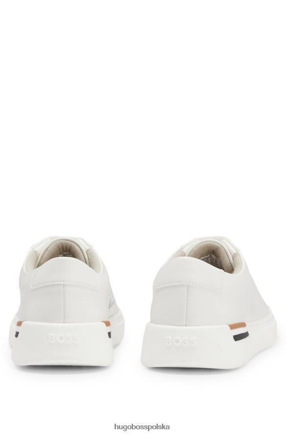 Hugo Boss Białe buty sportowe typu cupsole z charakterystycznym paskiem na obcasie, białe hugo biały R0X0H64835