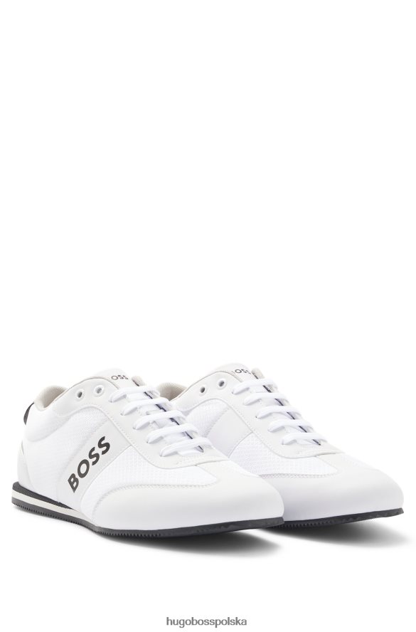 Hugo Boss Białe markowe buty sportowe hugo z siateczką i gumowanymi panelami biały R0X0H64732