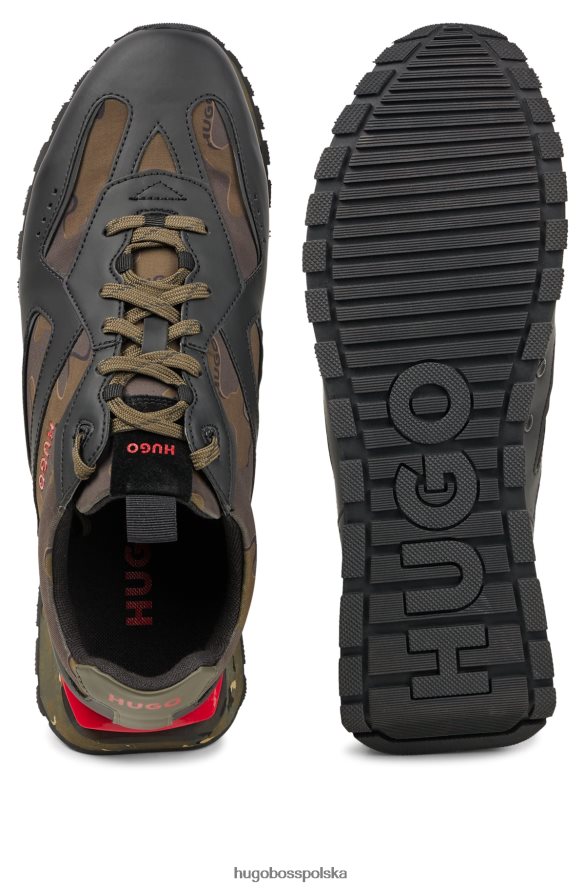 Hugo Boss Buty sportowe Hugo we wzorzysty kamuflaż z zamszem i siatką wzorzyste R0X0H64933