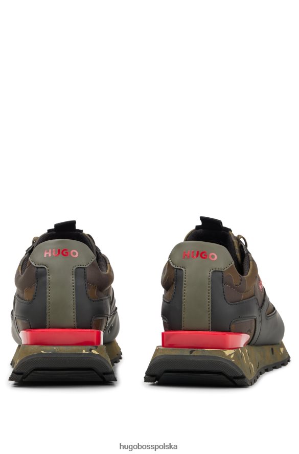 Hugo Boss Buty sportowe Hugo we wzorzysty kamuflaż z zamszem i siatką wzorzyste R0X0H64933