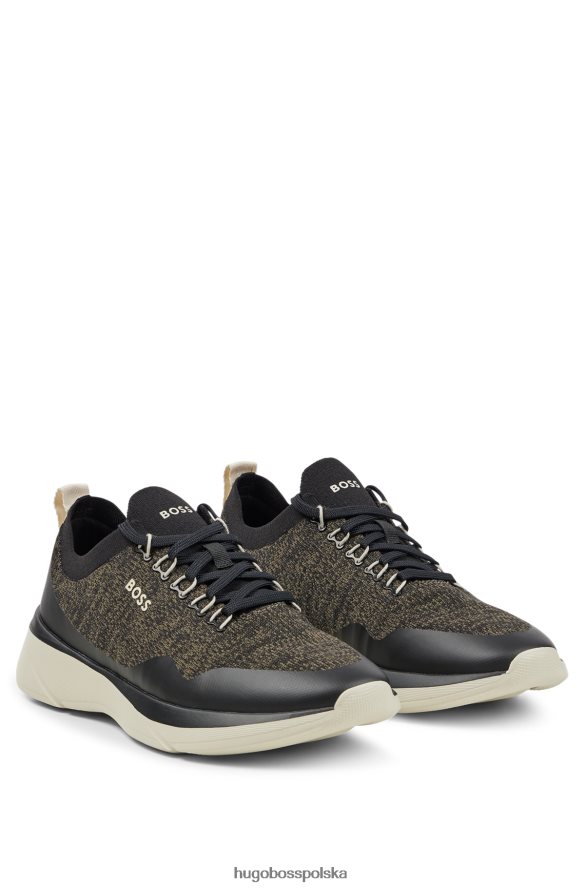 Hugo Boss Buty sportowe hugo w stylu skarpetek z kontrastowym ciemnozielonym brandingiem ciemnozielony R0X0H64684