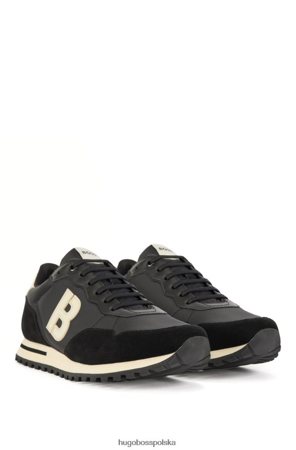 Hugo Boss Buty sportowe hugo z różnych materiałów z detalami „b” w kolorze czarnym czarny R0X0H64922