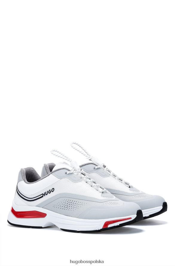 Hugo Boss Buty sportowe hugo z różnych materiałów z detalami z logo w kolorze jasnoszarym jasnoszary R0X0H64916