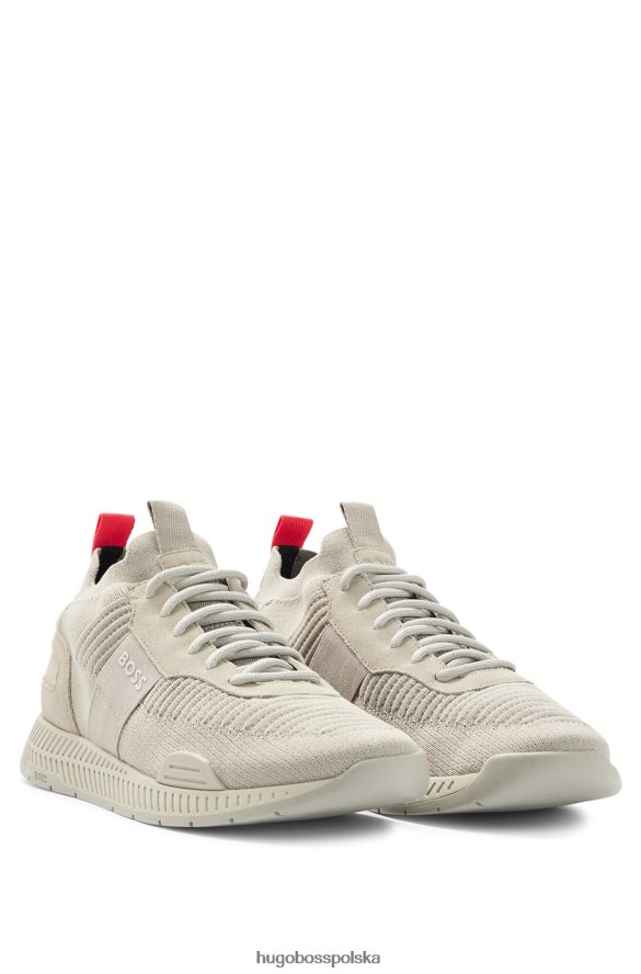 Hugo Boss Buty sportowe hugo ze skarpetami i cholewką Repreve w kolorze jasnoszarym jasnoszary R0X0H64715