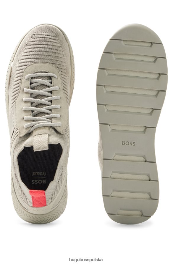 Hugo Boss Buty sportowe hugo ze skarpetami i cholewką Repreve w kolorze jasnoszarym jasnoszary R0X0H64715