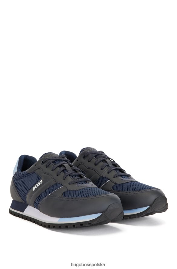 Hugo Boss Buty sportowe z logo z siateczki z gumowanymi akcentami hugo w kolorze ciemnoniebieskim ciemny niebieski R0X0H64769