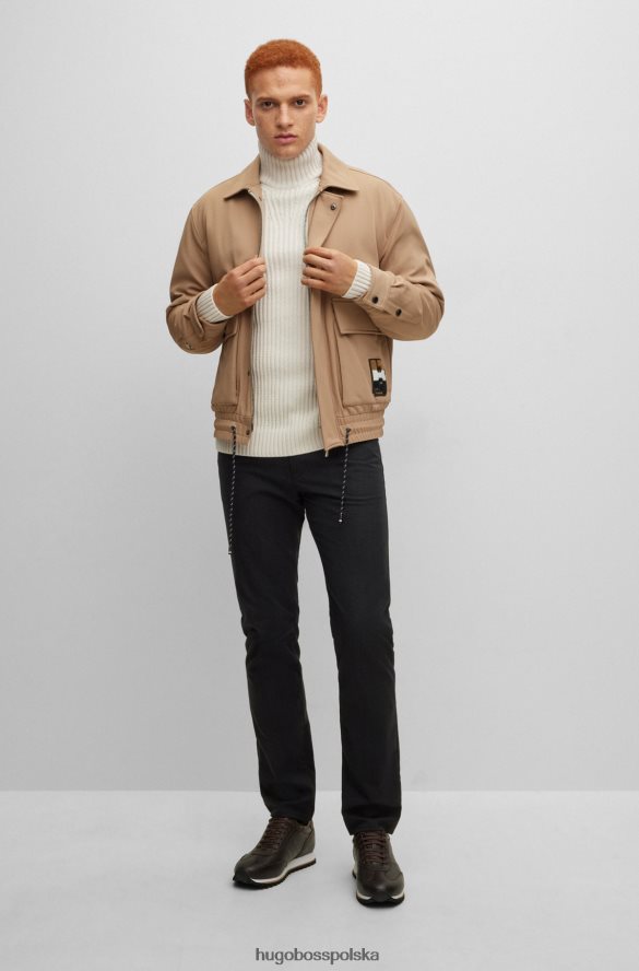 Hugo Boss Ciemnobrązowe buty sportowe Hugo z tłoczonej skóry z kontrastowym logo i podeszwą zewnętrzną z pianki EVA ciemny brąz R0X0H64744