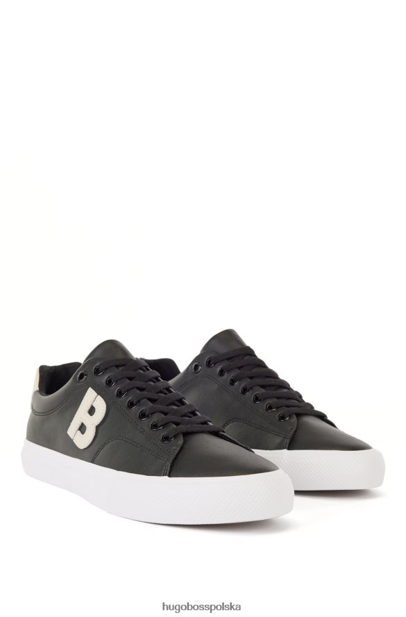 Hugo Boss Czarne buty sportowe hugo o niskiej cholewce z kontrastowym detalem „b”. czarny R0X0H64668