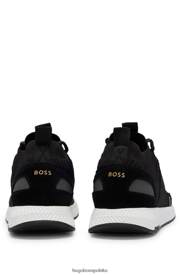 Hugo Boss Czarne skarpetki hugo z cholewką z materiału Repreve czarny R0X0H64726