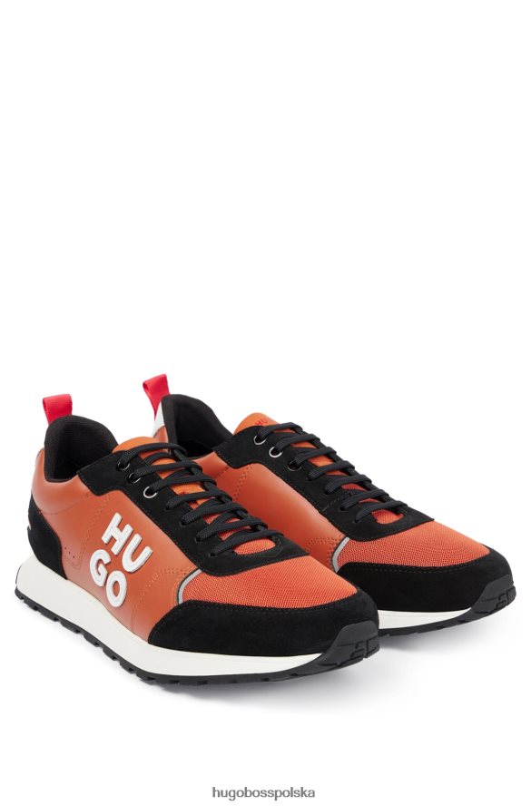 Hugo Boss Hugo Orange inspirowane bieganiem buty sportowe z różnych materiałów z ułożonym logo Pomarańczowy R0X0H64778