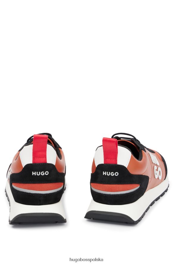 Hugo Boss Hugo Orange inspirowane bieganiem buty sportowe z różnych materiałów z ułożonym logo Pomarańczowy R0X0H64778