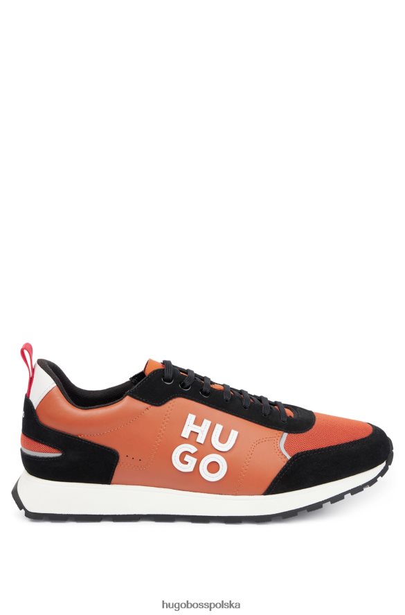 Hugo Boss Hugo Orange inspirowane bieganiem buty sportowe z różnych materiałów z ułożonym logo Pomarańczowy R0X0H64778