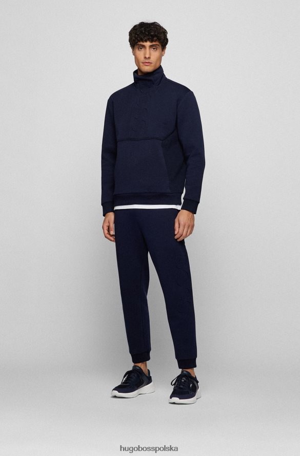 Hugo Boss Hybrydowe buty sportowe hugo z łączonej skóry i siateczki w kolorze ciemnoniebieskim ciemny niebieski R0X0H64703