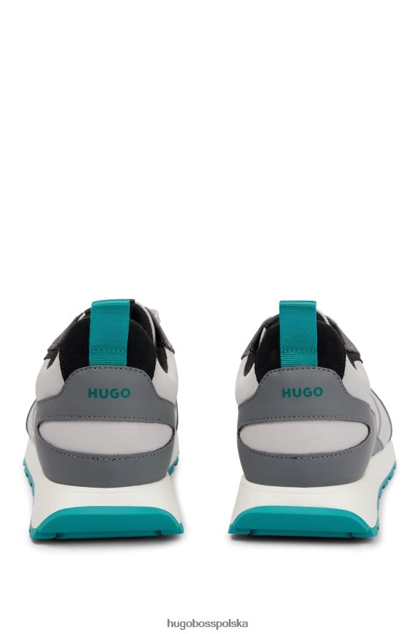 Hugo Boss Inspirowane stylem retro buty sportowe z zamszu i siateczki hugo w kolorze jasnoszarym jasnoszary R0X0H64712