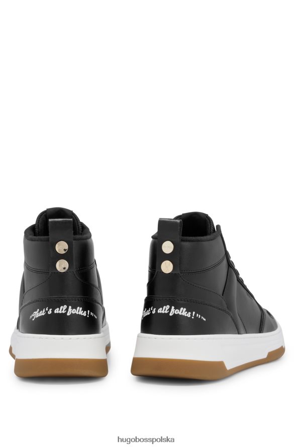 Hugo Boss Looney Tunes x Wysokie buty sportowe ze sloganami i logo czarny R0X0H65004