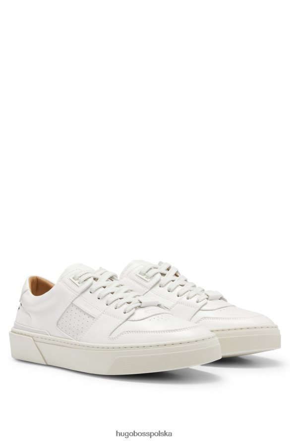 Hugo Boss Niskoprofilowe buty sportowe w charakterystyczne paski ze skóry w kolorze białym hugo biały R0X0H65018