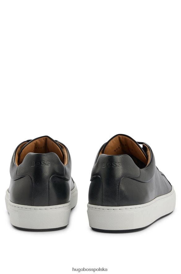 Hugo Boss Niskoprofilowe buty sportowe z polerowanej skóry z gumową podeszwą hugo czarne czarny R0X0H64782