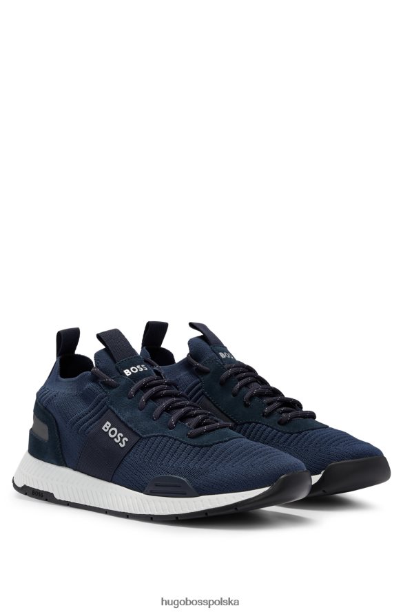 Hugo Boss Skarpetowe buty sportowe z cholewką Repreve Hugo w kolorze ciemnoniebieskim ciemny niebieski R0X0H64718