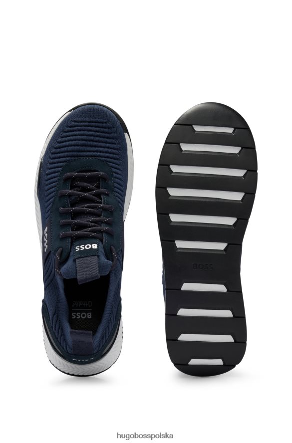 Hugo Boss Skarpetowe buty sportowe z cholewką Repreve Hugo w kolorze ciemnoniebieskim ciemny niebieski R0X0H64718
