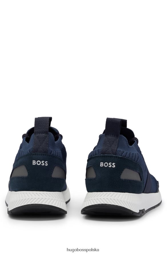 Hugo Boss Skarpetowe buty sportowe z cholewką Repreve Hugo w kolorze ciemnoniebieskim ciemny niebieski R0X0H64718